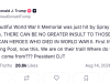 Trump Condemns WWII Memorial Vandalism, Calls Perpetrators ‘Animals’